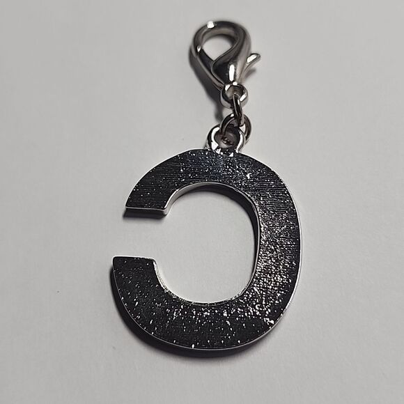 Black and Silver Letter C Bag Charm - Picture 2 of 2